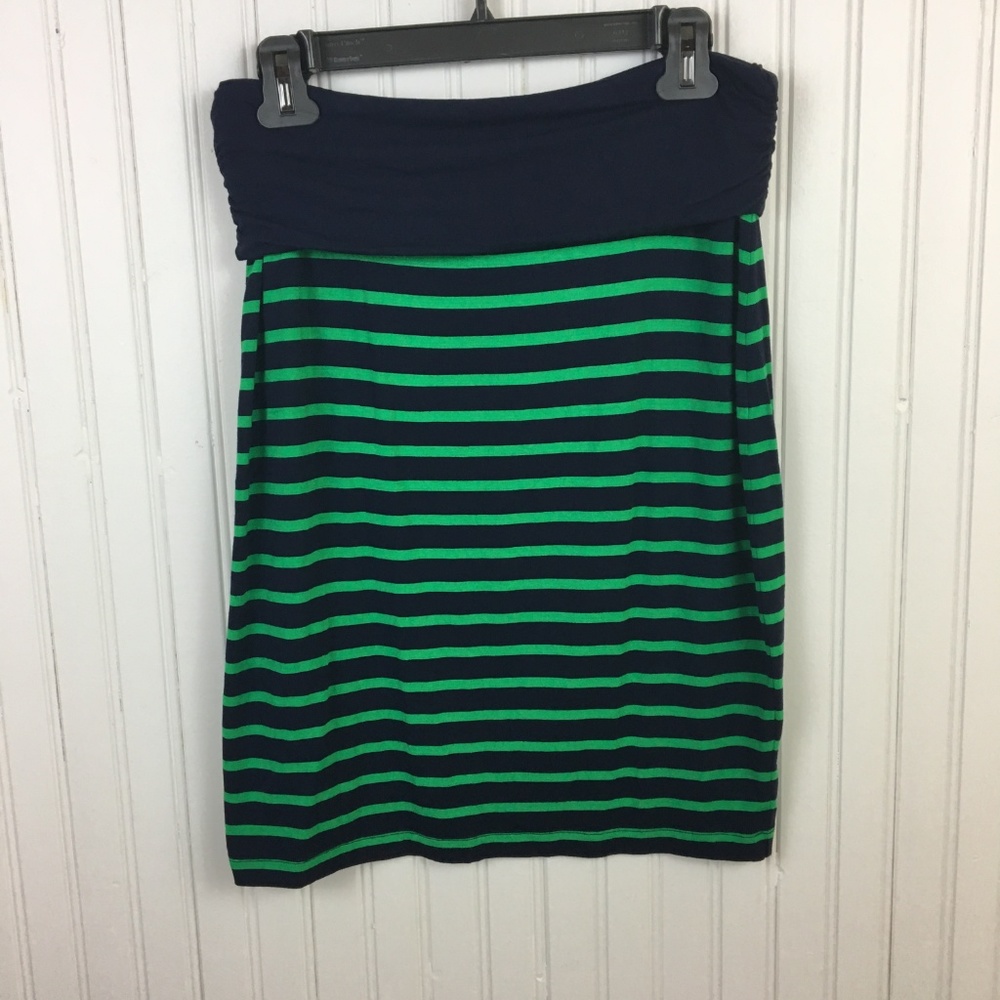 Gap Navy Green Knee Length Skirt